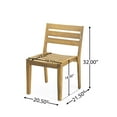 thumbnail image 4 of GDF Studio Rustic Slat Design 5-Piece Outdoor Bistro Set with Acacia Wood Table and Chairs, Teak Finish, 4 of 18
