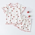 thumbnail image 2 of YunPes Toddler Girls Cute Floral Print Clothing Set Short Sleeve T-shirts & Shorts 2PC Outfits Lettuce Trim Graphic Loungewear Summer, 2 of 9