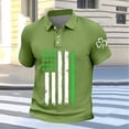 thumbnail image 2 of Ceisia Men's St. Patrick's Day Polo Shirt Collection | Shamrock American Flag Print | Casual Short Sleeve Collared Tops Gift, 2 of 5
