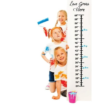 - Baby Vinyl Growth Chart Decal Hanging Height Ruler Sticker For Children, Kids Room Wall Children’s Nursery Décor Love Grows Here 8 Inches X 40 Inches