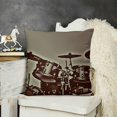 thumbnail image 2 of YINGXI  Music Throw Pillow Cushion Cover, Grunge Drum Kit for Bass Rythm Lovers Ba Dum TSS Image Sketch, Decorative Square Accent Pillow Case,  12x12in, 2 of 5
