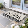 thumbnail image 2 of Farmhouse Home Doormat Outdoor Entrance 24"x36", Black Plaid Vintage Wood Grain Butterfly Absorb Moisture Dirt Door Mats, Non-Slip Rubber Backing Floor Mats Indoor, Low-Profile Front Door Rugs, 2 of 9