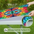 thumbnail image 6 of Vibrant Tie Dye Symmetry Square Fitted Tablecloth with Elastic Edge,Square Table Cover,Washable Elastic Table Cover for Home Kitchen Party Decor 36"x36", 6 of 6