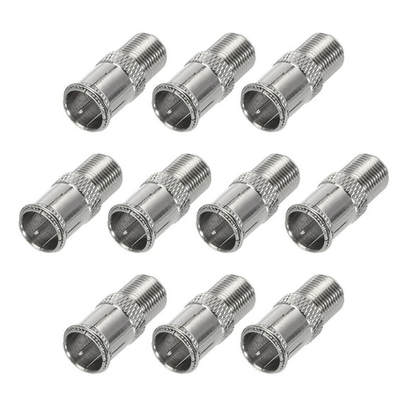 Quick Coaxial Connector Coax Coupler F Male to F Female Push on Adapter 75 Ohm Waterproof TV, Coaxial Cable 10pcs