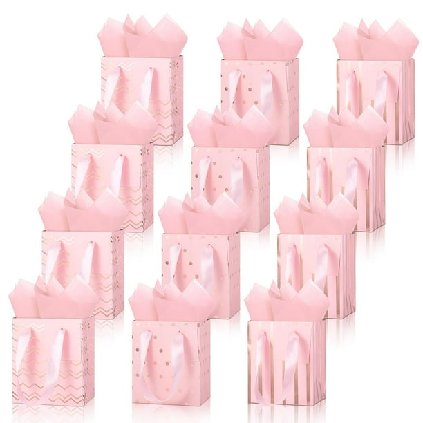 Bolsas de regalo Tenare Mini de papel metálico con pañuelos, 18 x 10 x 23 cm