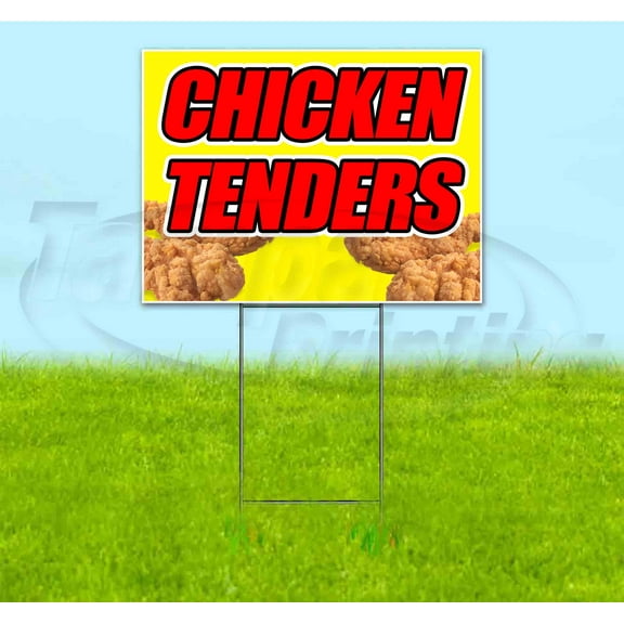 Chicken Tenders (18" x 24") Yard Sign, Includes Metal Step Stake