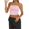 thumbnail image 3 of Women's Strapless Tube Tops Basic Bandeau Crop Sleeveless Backless Casual Sexy Going Out Tops, 3 of 5