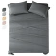 thumbnail image 4 of JOHNPEY 4 Pieces Bed Sheets Set for Full Size Bed with Fitted Sheet, Flat Sheet, 2 Pillow Cases,Dark Gray, 4 of 7
