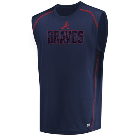 Men's Majestic Navy Atlanta Braves Big & Tall Legendary Strength Tank Top