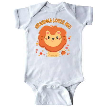 

Inktastic Grandma Loves Me- cute lion Gift Baby Boy or Baby Girl Bodysuit