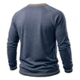 thumbnail image 4 of Men's Long Sleeve Crew Neck Pullover T Shirt Casual Fashion Solid Color Slim Fit Sports Tops Fall Winter Lightweight Soft Comfort Shirts, 4 of 7