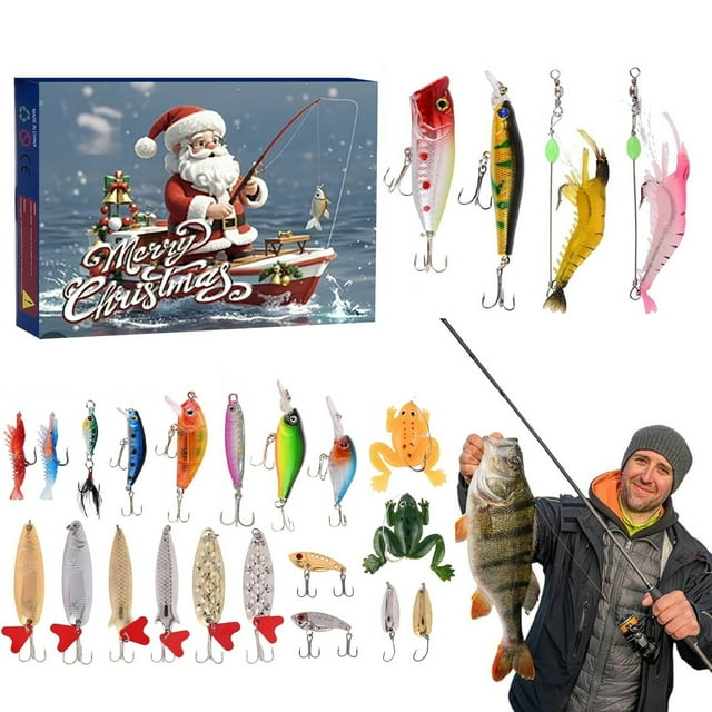BKER Fishing Set Set Christmas Advent Calendar Blind Fishing Lovers Christmas Set D