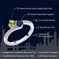 thumbnail image 2 of Gem Stone King 925 Sterling Silver Green Peridot and Blue Sapphire Bypass Ring for Women (0.89 Cttw, Gemstone August Birthstone, Round 4MM, Available in Size 5, 6, 7, 8, 9), 2 of 5
