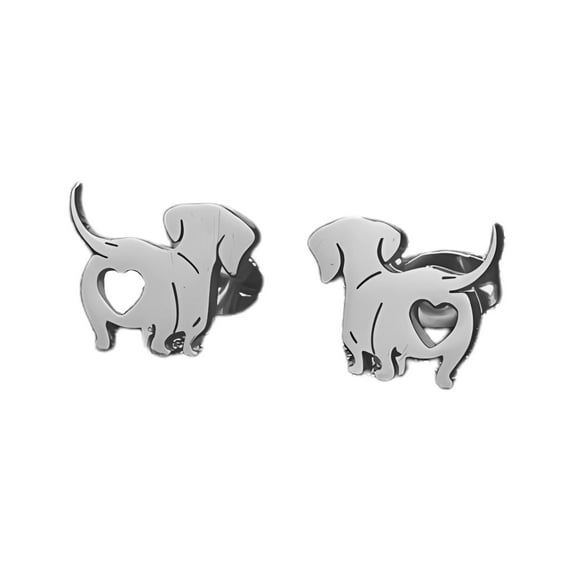 Dachshund Dog Earrings for Women Doxie Love Puppy Stainless Steel Stud By Ginger Lyne