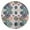 Multicolor Ethnic Floral, variant on Multicolor Ethnic Floral and Geometric Pattern Round Fitted Tablecloth with Elastic Edge,Dining Table Cover Waterproof,Outdoor Round Tablecloth for Camping,Dining,Indoor and Outdoor