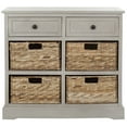 thumbnail image 2 of SAFAVIEH Herman 2-Drawer Storage Unit with 4 Wicker Baskets, Vintage Grey, 2 of 5