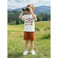 thumbnail image 5 of BemeyourBBs 2Pcs Toddler Baby Boy Summer Outfits Infant Baby Boys Clothes 2T 3T 4T 5T Short Sleeve Excavator Car Truck Print T-Shirt Shorts Set, 5 of 9
