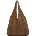 thumbnail image 1 of LHSHID Knitted Hobo Bag Women's Crocheted Shoulder Bag Large Handbags Tote Wool Woven Aesthetic Purse Top Handle Bag, 1 of 8