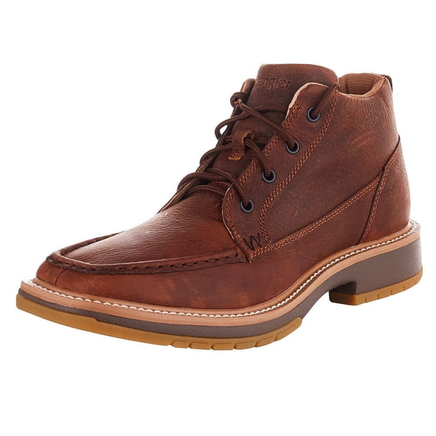 Wrangler Footwear Mens 4" Square Moc Toe Lace Up Casual Boots Ankle