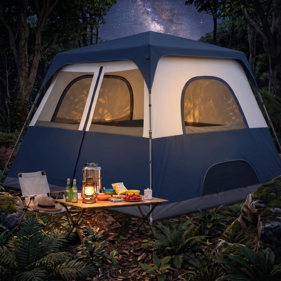HOTEEL 8 Person Camping Tent,Family Tents Outdoor Canopy with Carry Bag,for Parties,Wedding,Backyard,Camping,Dark Blue