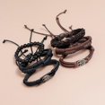 thumbnail image 4 of 6 uds pulseras de cuero para hombres y mujeres pulsera trenzada cuerda árbol de la vida pulsera Vintage ajustable negro marrón, 4 of 5