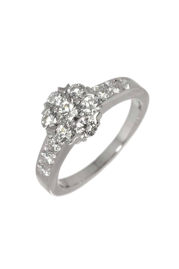 Pre-Owned Van Cleef & Arpels Fleurette #47 Diamond Ring in 18K White Gold (WG) 750 (Good)