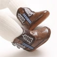 thumbnail image 4 of GYRATEDREAM Baby Boys Girls Western Cowboy Tassel Boots Infant Zipper Moccasins High Top Booties Toddler Soft Sole Bottom Non-Slip First Walker Crib Shoes Brown for 0-18M, 4 of 8