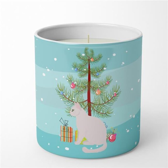 Carolines Treasures CK4756CDL 3.75 x 3.25 in. Unisex Burmilla No.2 Cat Merry Christmas 10 oz Decorative Soy Candle