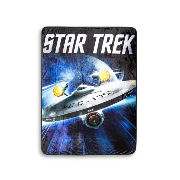 Star Trek USS Enterprise Fleece Throw Blanket | 45 x 60 Inches