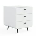 thumbnail image 3 of Gzxs Nightstand with 3 Drawers, White Metal Storage Bedside Table with Round Knobs, 17.71"L x 15.74"W x 19.69"H, 3 of 8