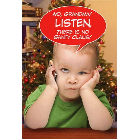 Nobleworks Listen Grandma Funny Christmas Card (1 card/1 envelope)