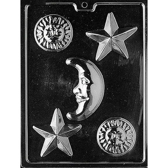 Grandmama's Goodies M147 Celestial Assortment Chocolate Candy Soap Mold with Exclusive Molding Instructions
