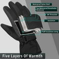 thumbnail image 3 of Guantes de nieve para esquí Invierno Cálido Thinsulate Pantalla táctil impermeable Viento a prueba de viento al aire libre - Negro1025, 3 of 5