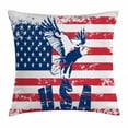 thumbnail image 1 of United States Throw Pillow Cushion Cover, Grunge Looking American National Flag with Eagle and USA Artistic Print, Decorative Square Accent Pillow Case, 24 X 24 Inches, Navy White Red, by Ambesonne, 1 of 2