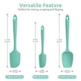 thumbnail image 3 of U-Taste 600°F High Heat Resistant Silicone Spatula Set of 3, BPA-Free Food Grade Kitchen Cooking Baking Mixing One Piece Seamless Flexible Rubber Scraper for Nonstick Cookware (Aqua Sky), 3 of 10