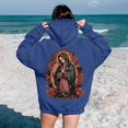 thumbnail image 2 of NinXxx Women's Word Graphic Hoodie Sweatshirt Long Sleeve Pullover Top Navy S, 2 of 5
