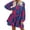 Navy, variant on TIHLMK Long Sleeve Dress Women Summer Casual Dress V-Neck Floral PrintLong Sleeve Knee-Length Dress
