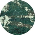 thumbnail image 1 of Ahgly Company Indoor Round Abstract Dark Slate Gray Green Abstract Area Rugs, 3' Round, 1 of 6
