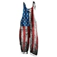 thumbnail image 2 of AOOCHASLIY Women Independence Day Pants Running Exercise Pants Women'S Print Sleeveless Pocket Strap Casual Overalls Romper, 2 of 5