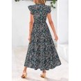 thumbnail image 2 of Vestido Midi PRETTYGARDEN Mujer Verano 2025 Floral con Escote en V, 2 of 6