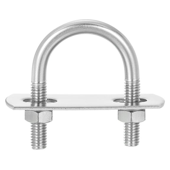 Round U-Bolts, 8 Sets 27mm(1.06") Inner Width 47mm Length M6 304 Stainless Steel U Clamp Bolt with Nuts and Plates