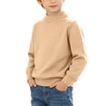 thumbnail image 2 of Kaemgyyd Boys Mock Neck Sweater Kids Soild Color Fashion Pullover Toddler Winter Long Sleeve Knit Clothes（Khaki,11-12 Years）, 2 of 6