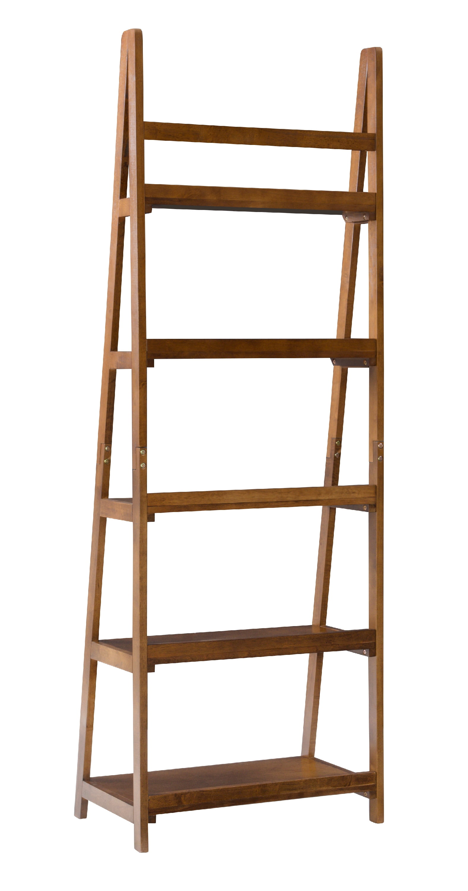 Linon Ashville 5-Shelf Ladder Bookcase, Walnut