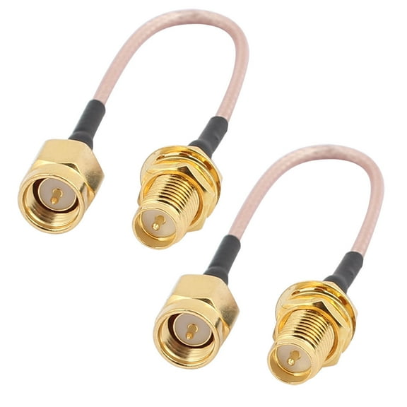 2 Pcs Gold SMA Male to RP-SMA Female Adapter Connector RG178 Coaxial Cable 10cm