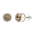 thumbnail image 2 of 2Ct Brilliant Round Cut Solitaire Studs Champagne 14K White Solid Solid Gold Everyday Dainty Earrings Screw Back, 2 of 7