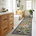 thumbnail image 2 of Hasoo Modern Floral Jungle Plant Animal Runner Washable 2' x 6' Throw Rug for Hallway Enterway Neutral Indoor Brown Carpet, 2 of 5