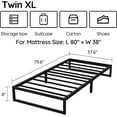 thumbnail image 2 of Lutown-Teen 8 inch Twin XL Bed Frames Heavy Duty Sturdy Metal Platform Bed Frame No Box Spring Needed, Noise Free, Easy Assembly, Black, 2 of 5