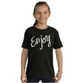 thumbnail image 4 of Enjoy Happiness Inspiring Motivate Girls Kids T Shirt Tees Teen Brisco Brands XS, 4 of 6