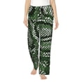 thumbnail image 2 of Goofa Green Snakeskin Printed Soft Pajama Pants for Women, Wide Leg Comfy Casual Lounge Yoga Pants-X-Large, 2 of 9