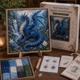 thumbnail image 4 of Fantasy‑Style Dragon Fabric Poke Art Making Kit, 3D Hand‑Punch Wall Art with Wooden Display Frame, Pre‑Cut Fabric Squares, Fun DIY Gift for Adult Mythical Dragon Collectors, 4 of 5